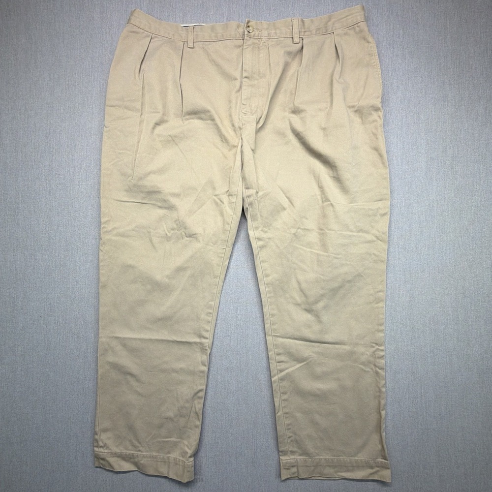 Vintage Polo Ralph Lauren Ethan Pants Mens 42x29 Beige Pleated Straight Preppy